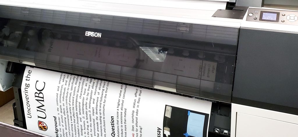 epson wide-format printer with research poster 